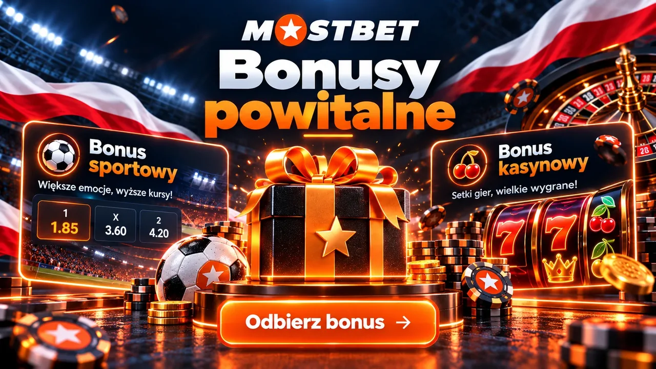 Bonusy powitalne Mostbet: bonus sportowy i bonus kasynowy