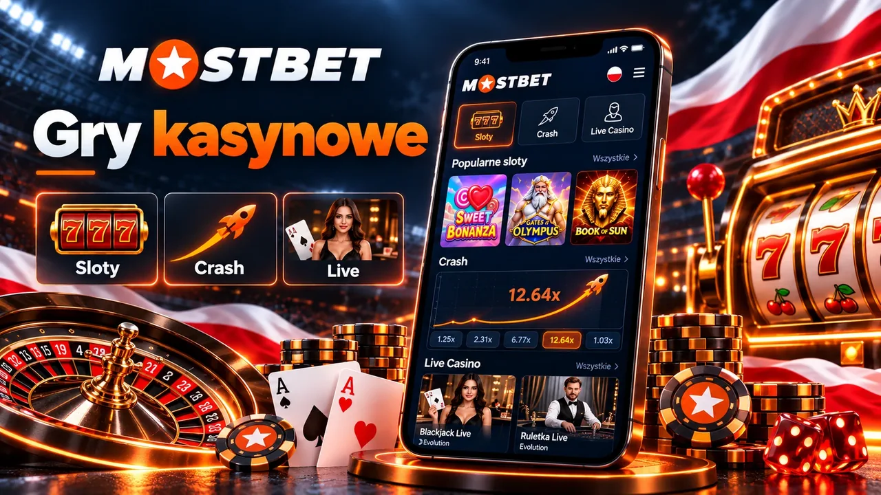 Gry kasynowe Mostbet: sloty, crash i Live Casino