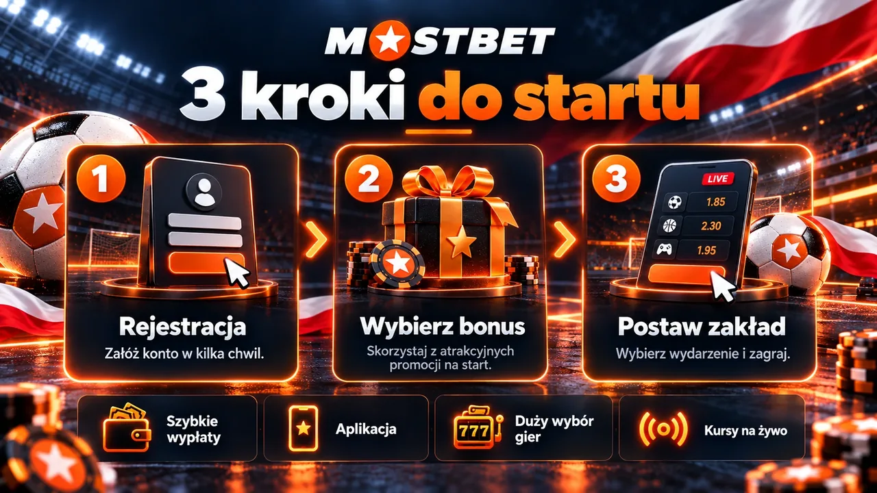 3 kroki do startu w Mostbet: rejestracja, wybór bonusu, pierwszy zakład