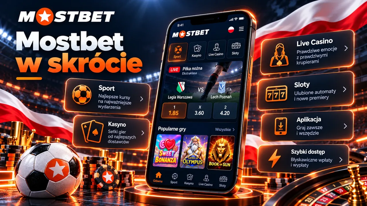 Mostbet w skrócie: sport, kasyno, Live Casino, sloty i aplikacja mobilna